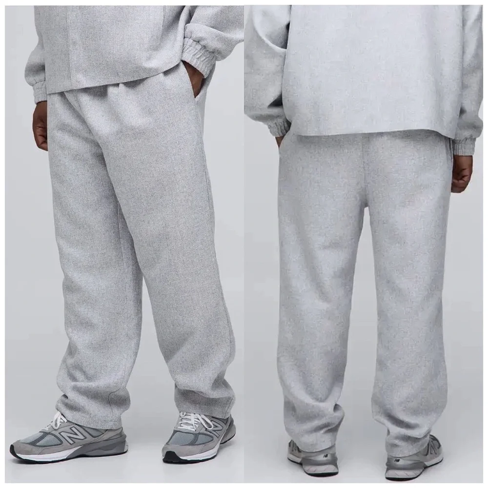 NWT : boohoo Men’s size 3XL : light gray boucle elastic drawstring trouser pants